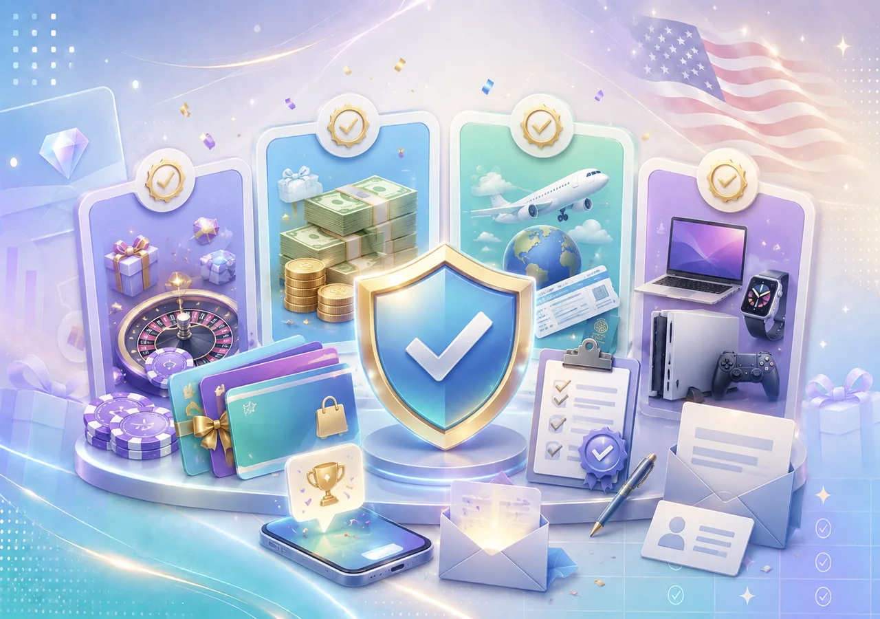 Trusted instant win sweepstakes in the US with real cash, prizes, verified badges, and a safe-entry shield